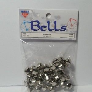 3 Jingle Bells for Arts & Crafts Silver Toned 1/2"
